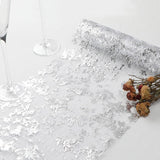 2 Pieces Silver Table Runner Metallic Glitter Table Cloths - 12 x 108 Inch - Chic Decor for Minimalist Weddings