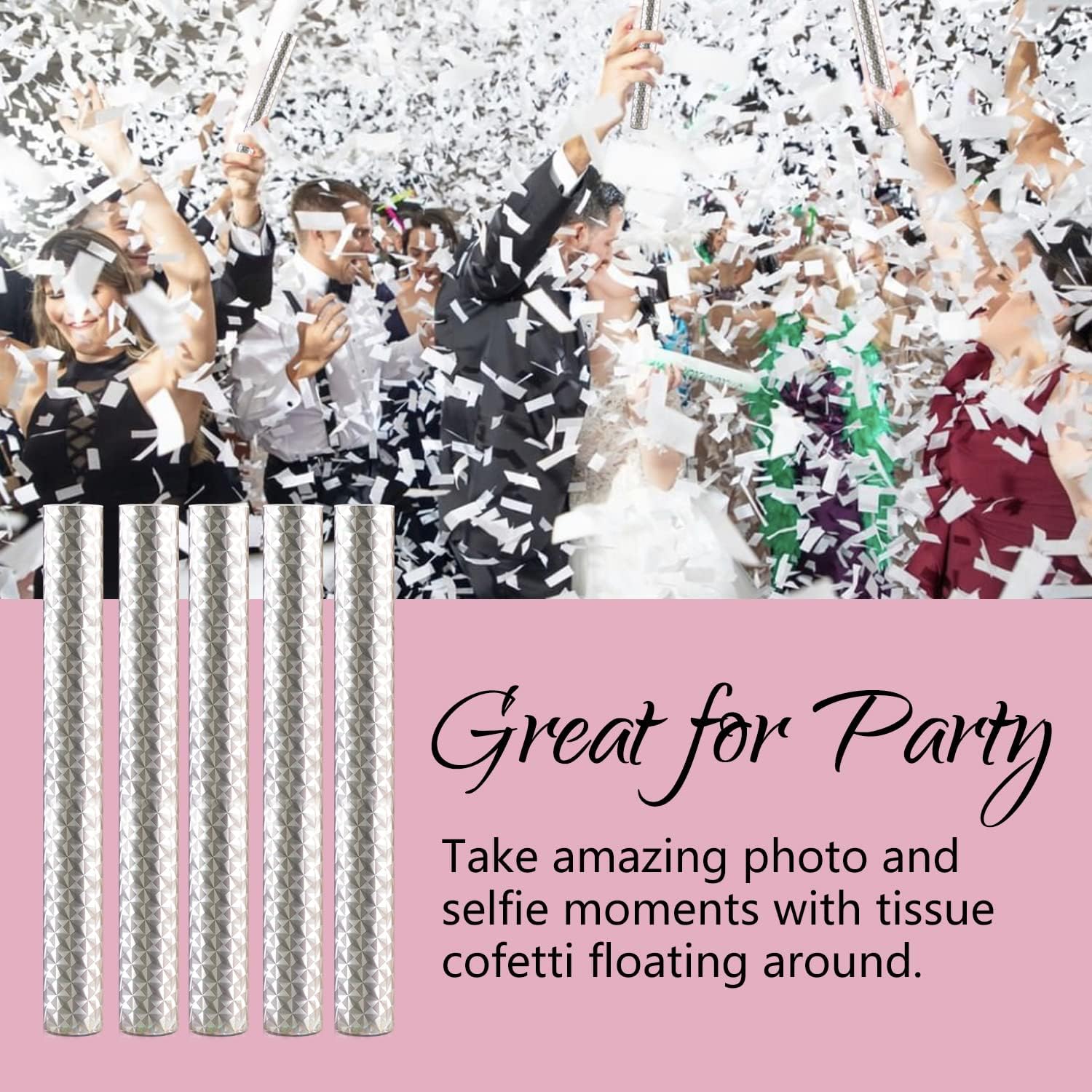 10-Pack White Biodegradable Paper Confetti Poppers - Eco-Friendly Celebration for Minimalist Weddings