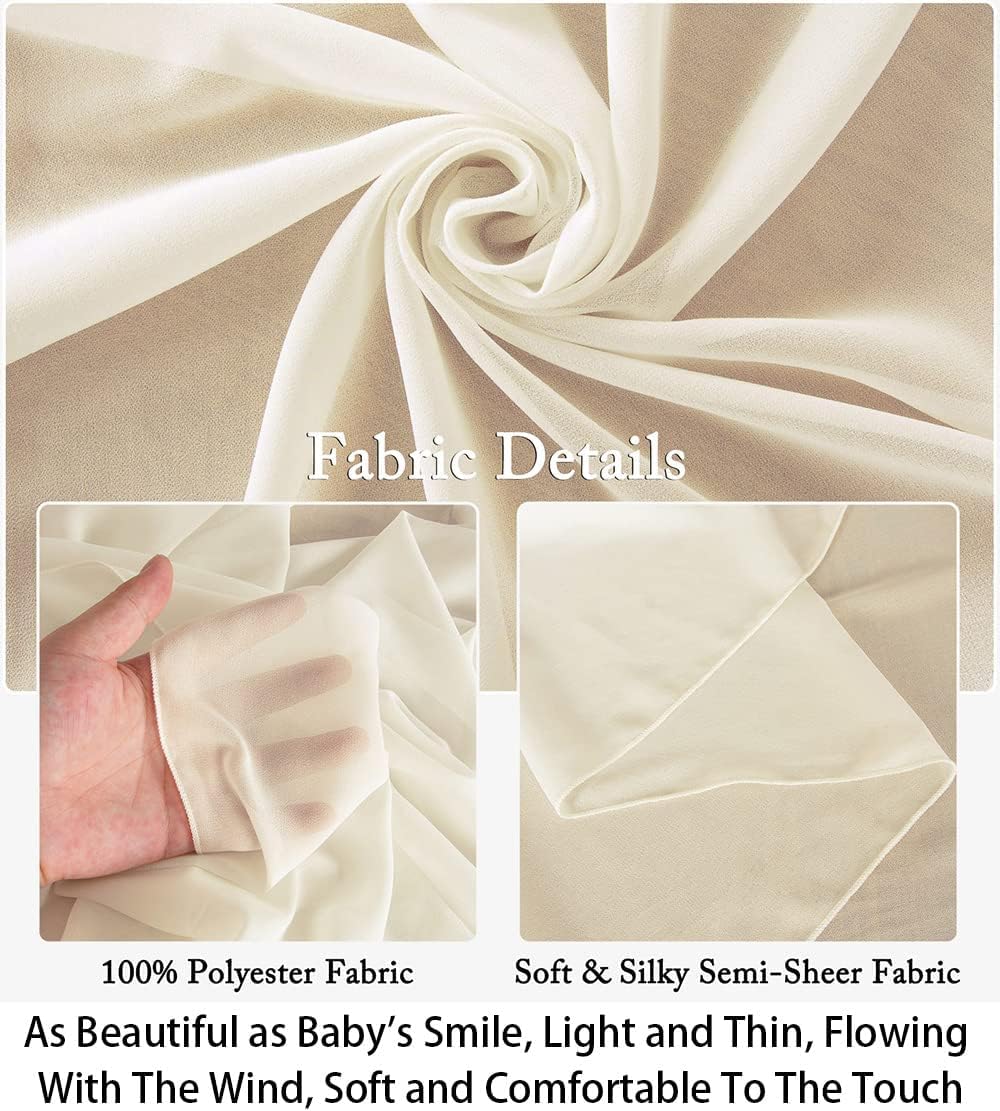 Elegant Beige Chiffon Backdrop: 10x10 FT, 2 Panels - Perfect for Wedding Ceremonies and Receptions