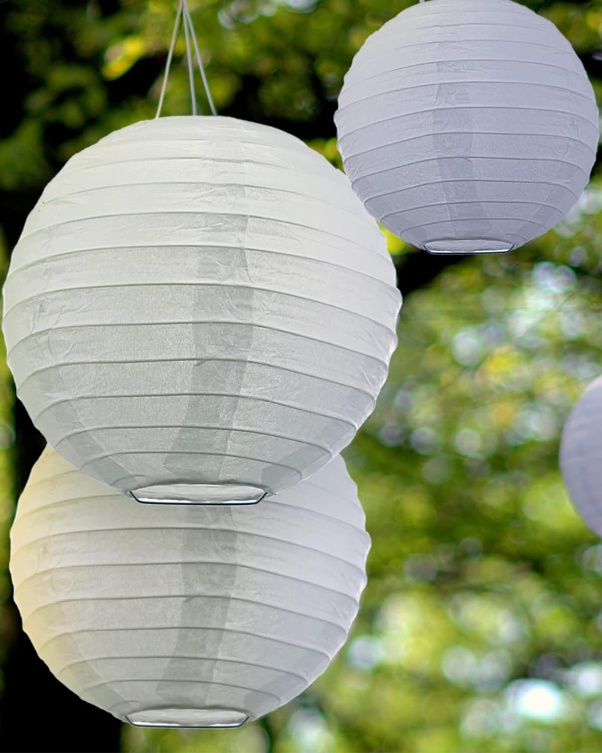 Elegant Ambiance: 80 Pack White Paper Lanterns in Assorted Sizes (4"-12") - Perfect for Wedding Decor