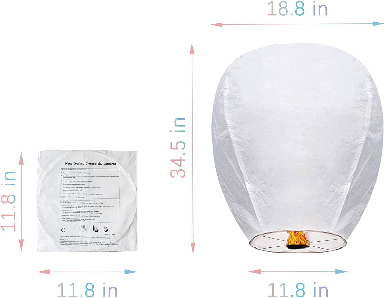 Magical Skies: 10 Pack Chinese Paper Flying Lanterns, 35 Inches - Perfect for Memorable Wedding Releases