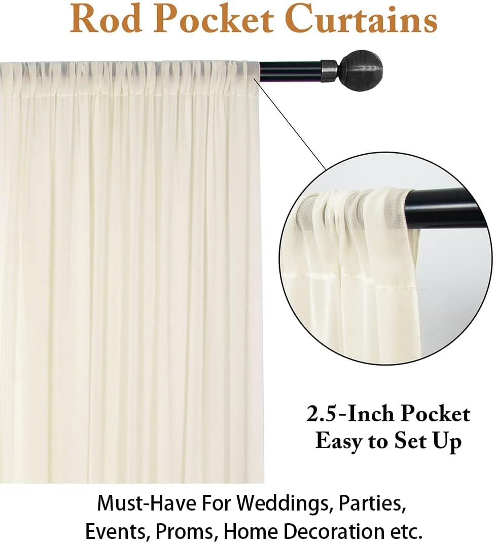 Elegant Beige Chiffon Backdrop: 10x10 FT, 2 Panels - Perfect for Wedding Ceremonies and Receptions