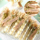 24 Pcs Clear Glass Candy Tubes - Elegant Bulk Jar Favors for Wedding Guest Gifts