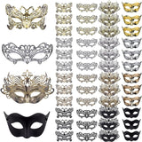 48 Pieces Vintage Venetian Masquerade Masks - Antique Masks Collection for Gatsby Wedding