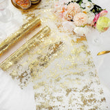 2 Pieces Gold Table Runner Metallic Glitter Table Cloths - 12 x 108 Inch - Elegant Decor for Minimalist Weddings