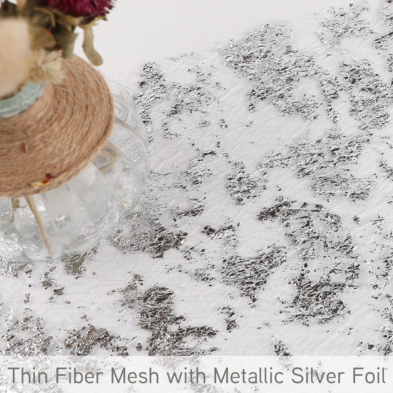 2 Pieces Silver Table Runner Metallic Glitter Table Cloths - 12 x 108 Inch - Chic Decor for Minimalist Weddings