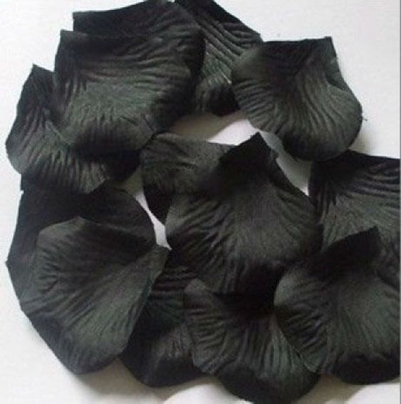 3000 Pcs Black Silk Rose Petals Set - Luxurious Decor for Weddings and Special Occasions