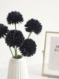 15pcs Black Artificial Silk Hydrangea Chrysanthemum Ball Flowers - Chic Decor for Minimalist and Gatsby Weddings