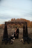 Black Wedding Arch Draping Fabric 19FT - 2 Panels Elegant Decor for Minimalist and Gatsby Weddings