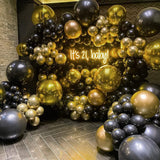 Black and Gold Balloon Arch - Luxurious and Bold Decor for Glamorous Celebrations!