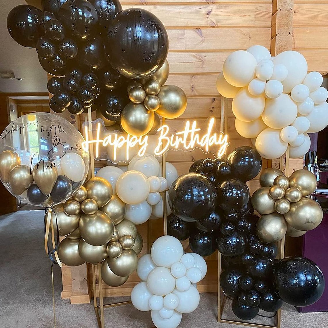 Black and Gold Balloon Arch - Luxurious and Bold Decor for Glamorous Celebrations!