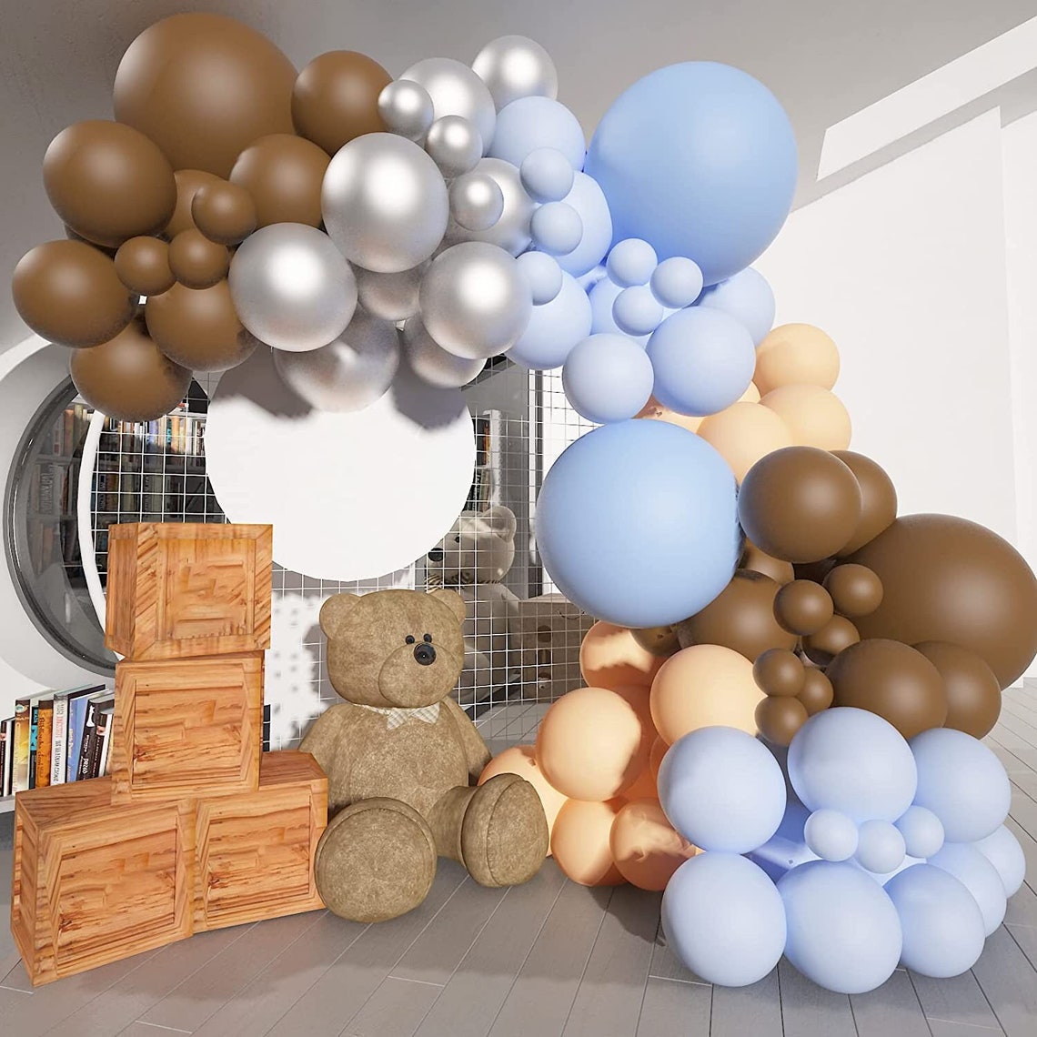 Brown and Blue Balloons - Earthy Elegance for Unique and Stylish Celebrations