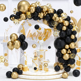 Black and Gold Balloon Arch - Luxurious and Bold Decor for Glamorous Celebrations!