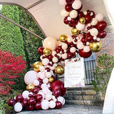 Gold and Burgundy Balloons - Luxurious and Elegant Decor for Sophisticated Celebrations!