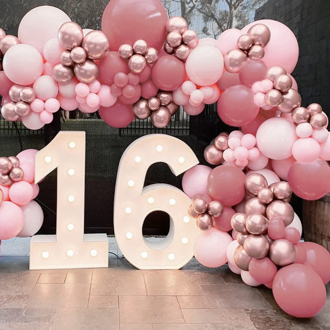 Blush & Rose Gold Elegance Balloon Arch Kit – Perfect for Chic Celebrations